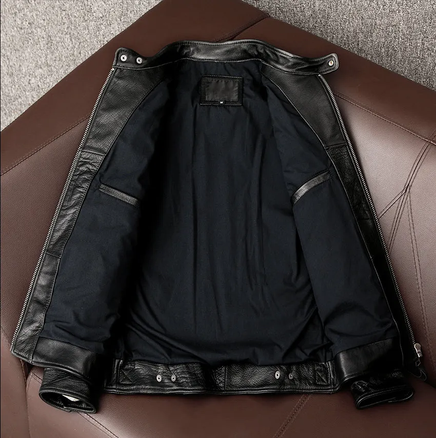 Cowhide Black Leather Jacket
