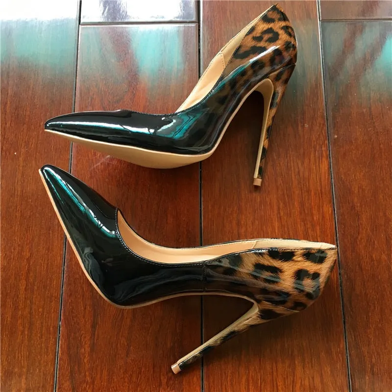 Craylorvans Top Quality Leopard Gradual Change Color Women Pumps Pointed Toe Thin High Heels 2018 New Fashion Luxury Women Shoes