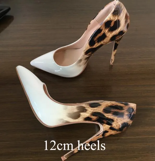 Craylorvans Top Quality Leopard Gradual Change Color Women Pumps Pointed Toe Thin High Heels 2018 New Fashion Luxury Women Shoes