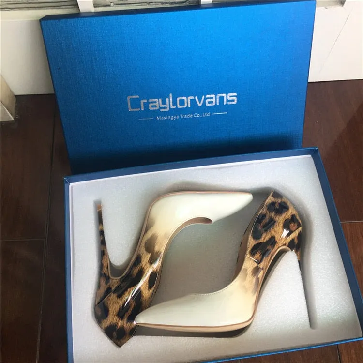 Craylorvans Top Quality Leopard Gradual Change Color Women Pumps Pointed Toe Thin High Heels 2018 New Fashion Luxury Women Shoes