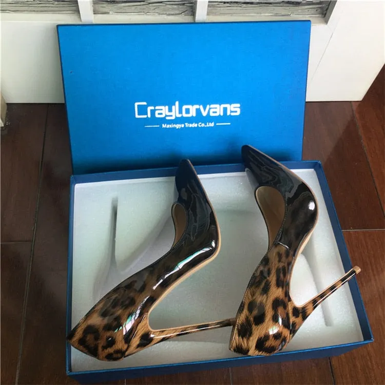 Craylorvans Top Quality Leopard Gradual Change Color Women Pumps Pointed Toe Thin High Heels 2018 New Fashion Luxury Women Shoes