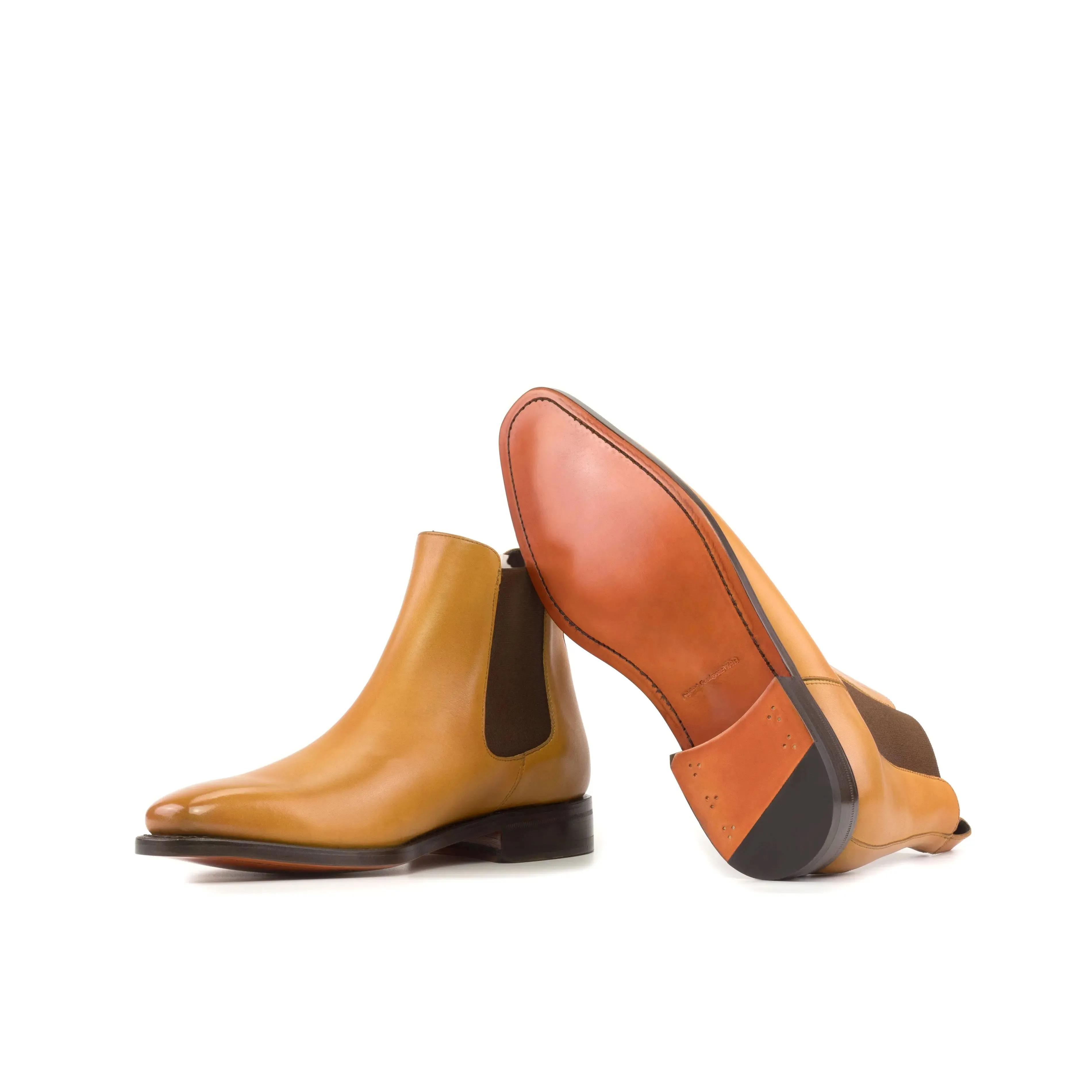 DapperFam Monza in Orange Men's Chelsea Boot