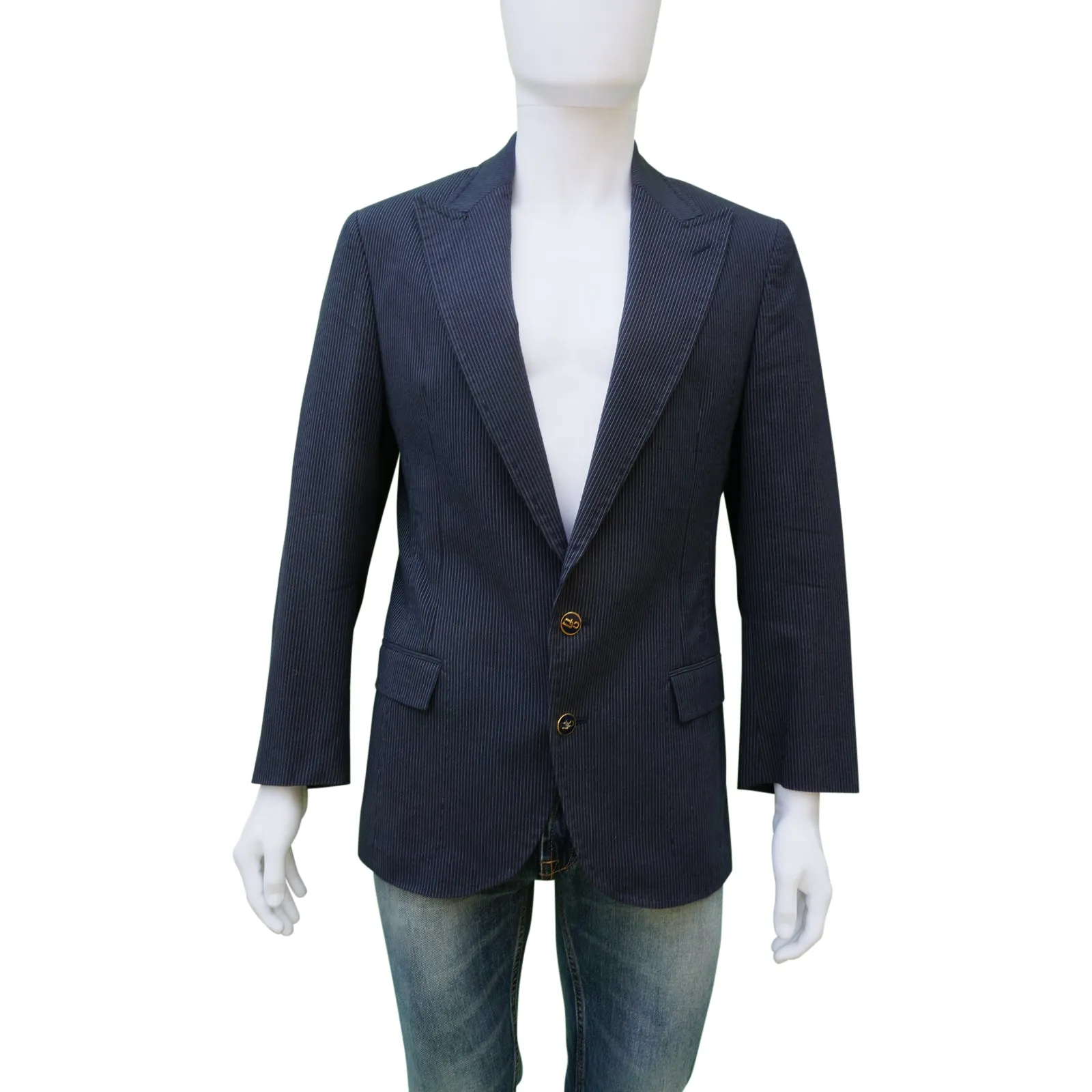 DOLCE & GABBANA STRIPED TWO-BUTTON BLAZER