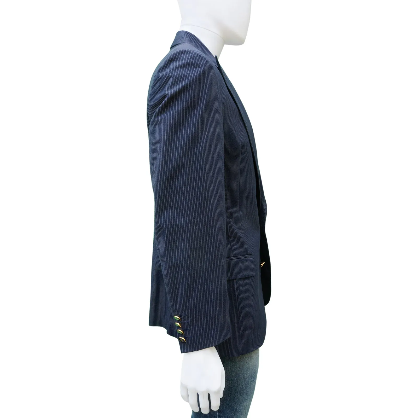 DOLCE & GABBANA STRIPED TWO-BUTTON BLAZER