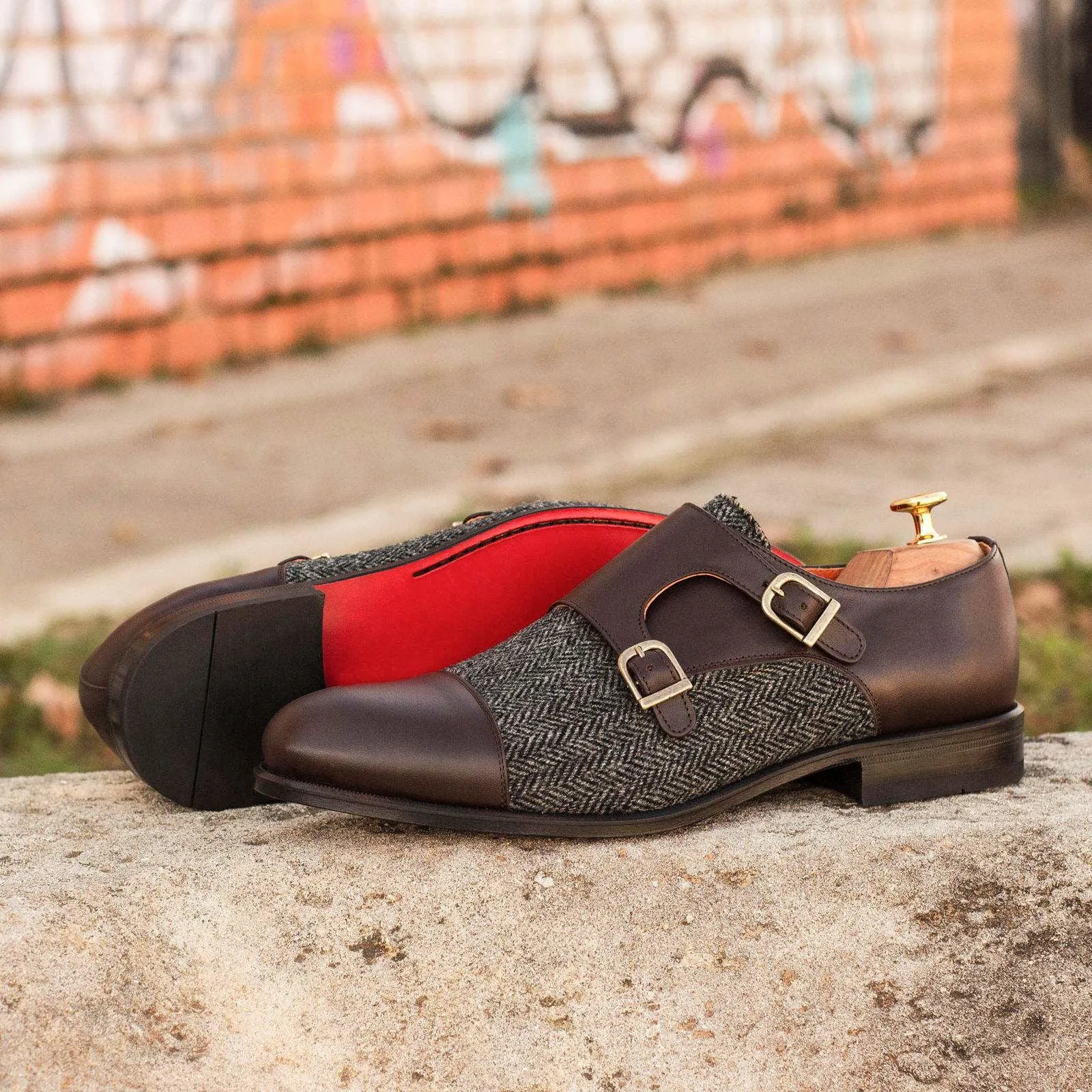 Double Monk-Box Calf, Sartorial, Dark Brown