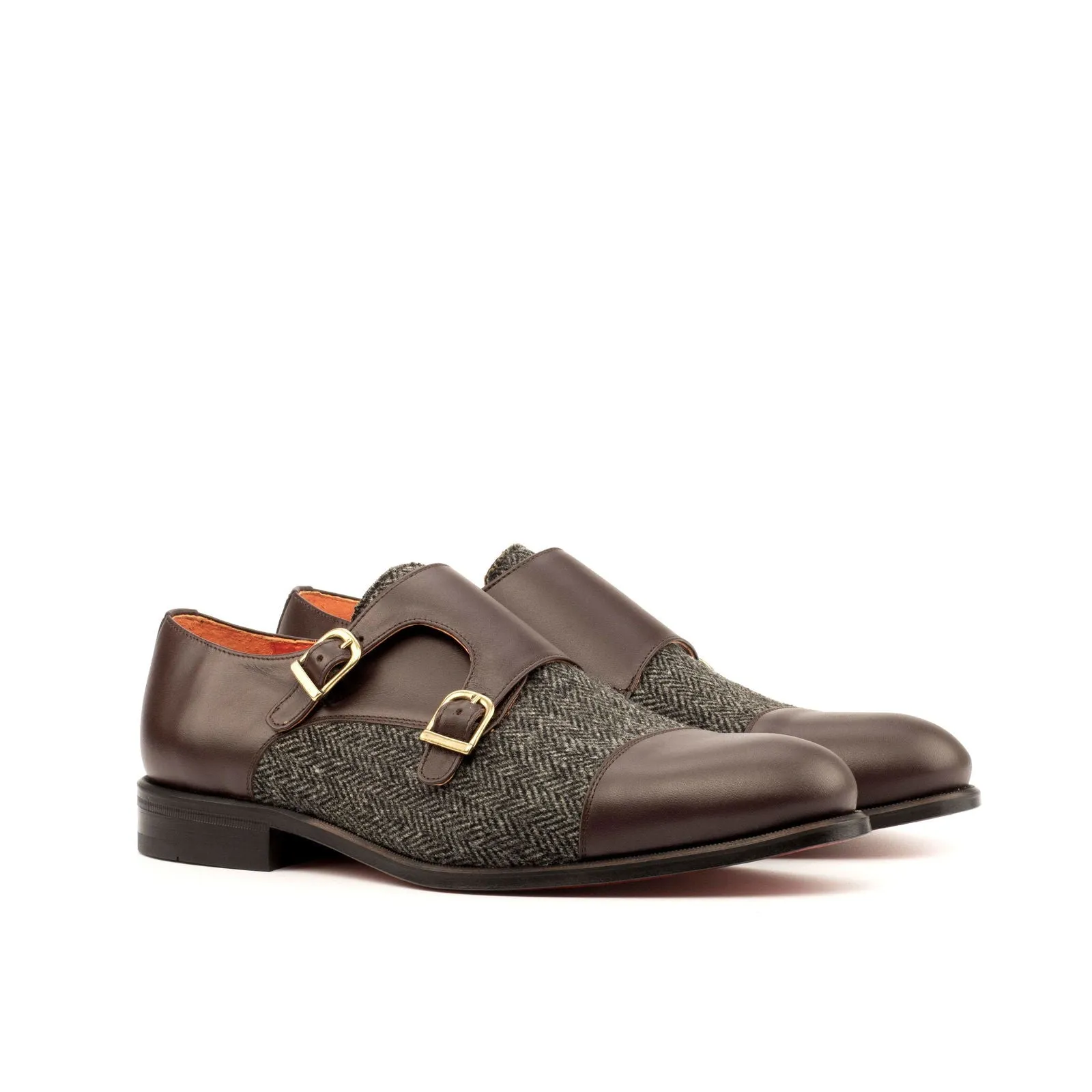 Double Monk-Box Calf, Sartorial, Dark Brown