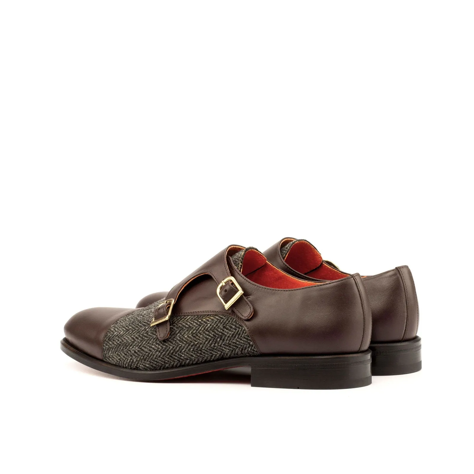 Double Monk-Box Calf, Sartorial, Dark Brown