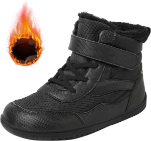 Duk Boots for Boys Girls Waterproof Barefoot Fr Lined Boot Non-slip Outdoor Ankle Wide Toe Box Slip Drop Boots