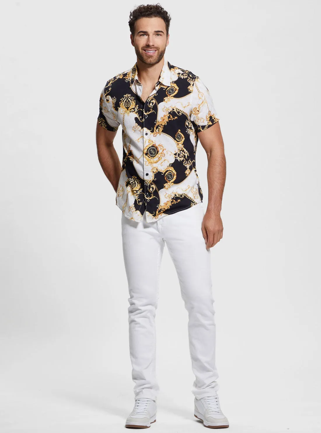Eco Gold Chain Print Short Sleeve Shirt