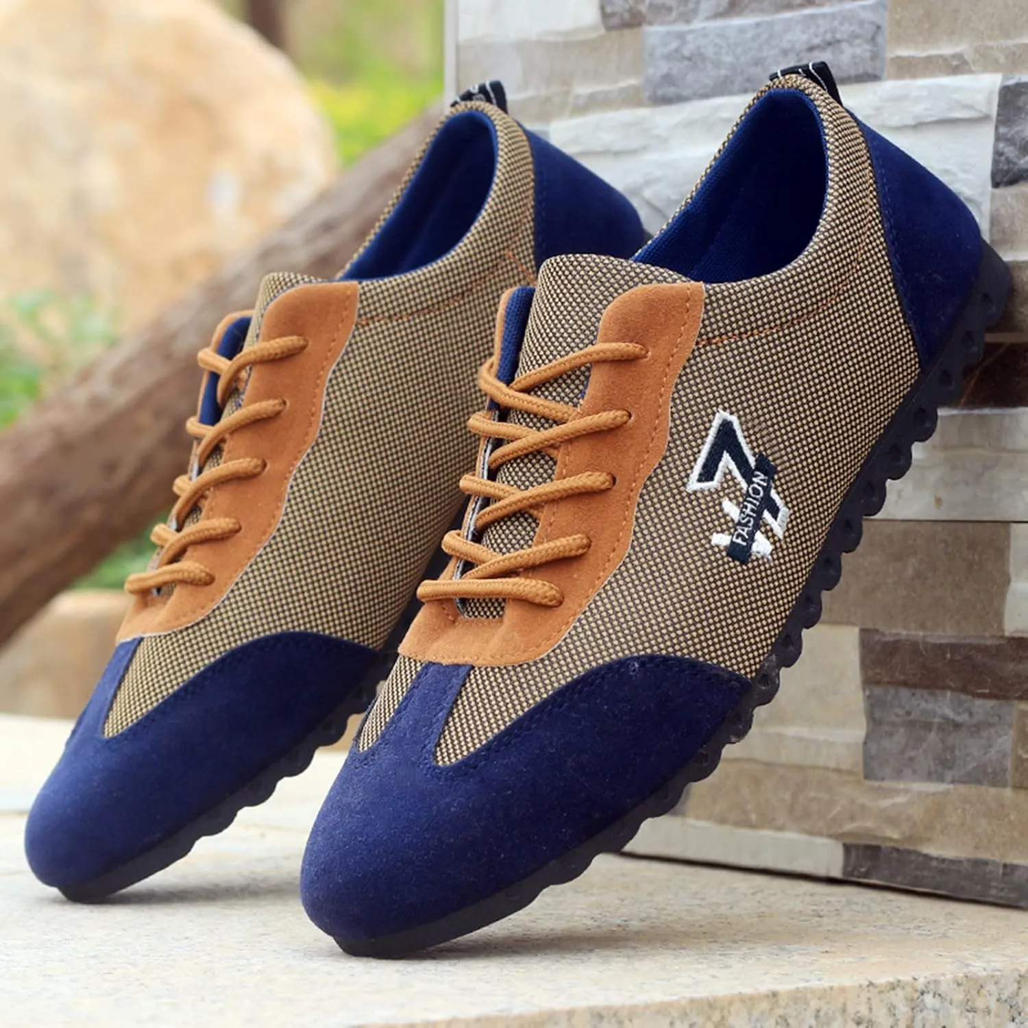 Fashion All Season Men Casual Shoes Flat Non Slip Sole Lace Up Breathable and Comfortable Mens Boots Tan Shoes