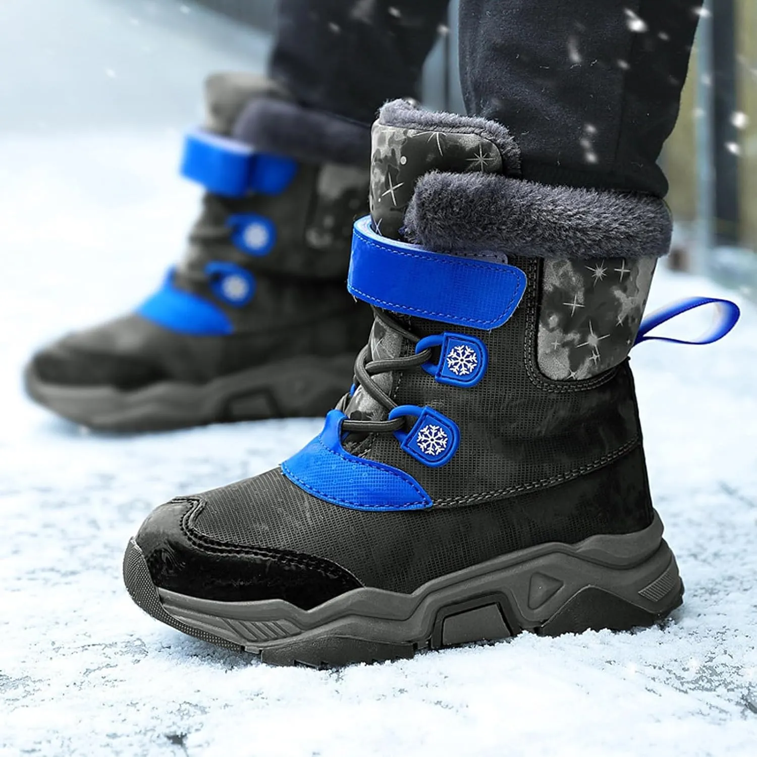 Fashion Big Kids Winter Water Proof Flat Keep Warm Snow Boots Comfortable Mid Boots Shoes Shoes Girls Knee High Boots
