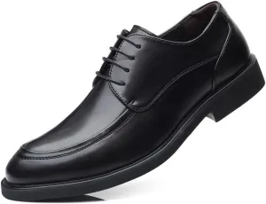 Fashion Business Formal Leather Shoes Small Round Toe Casual Men's Shoes Lace-up Shoes Wedding Shoes Retro Derby Shoes(Black,44)