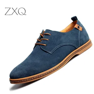 Fashion men casual shoes new spring men flats lace up male suede oxfords men leather shoes zapatillas hombre