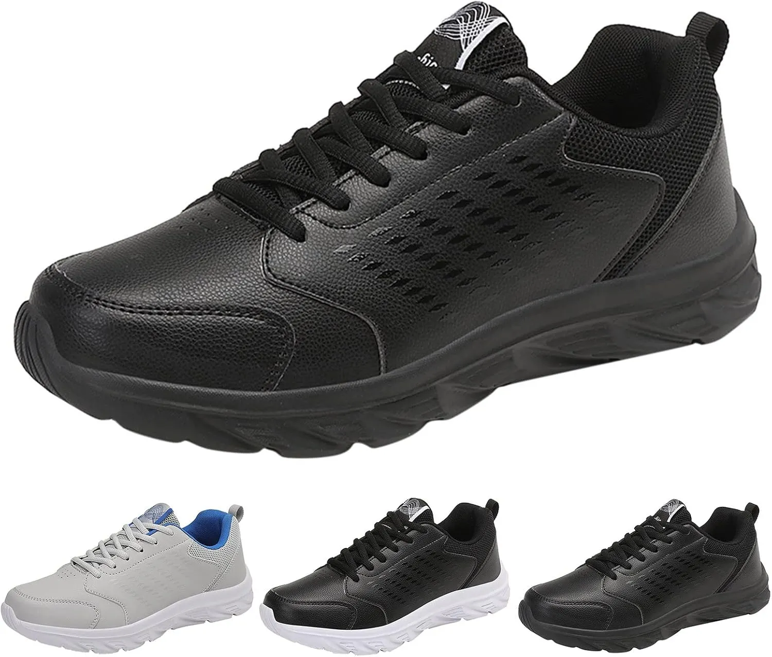 Fashion Men Sports Shoes Flat Lightweight Lace Up Solid Color Comfortable Casual Sneaker Boots Men