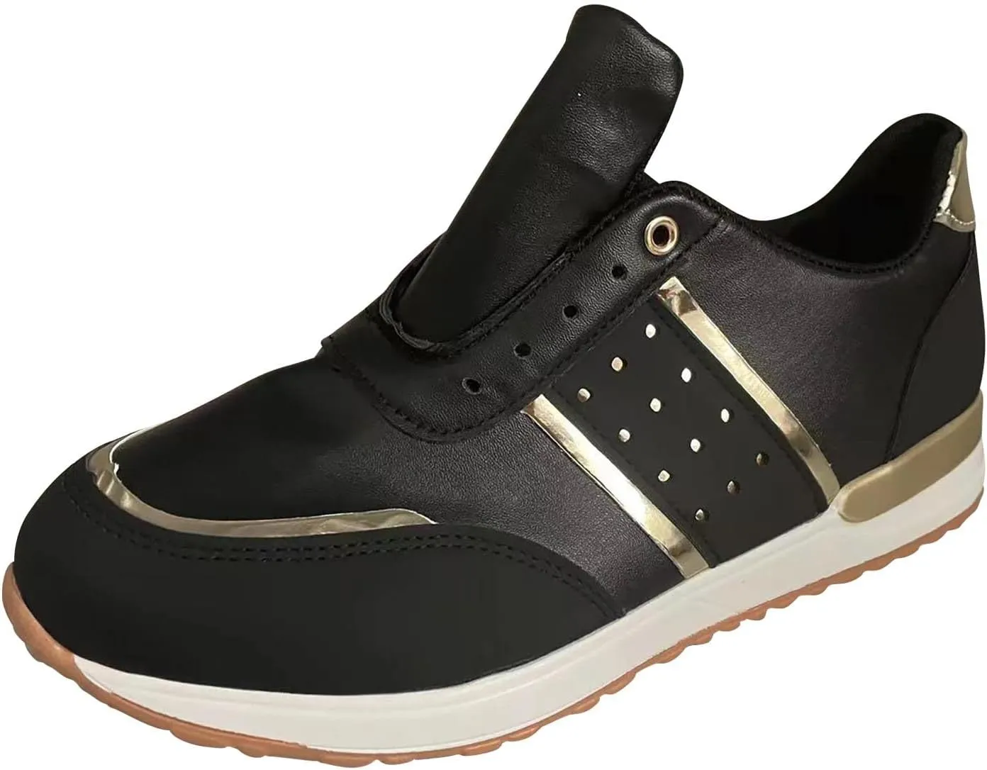 Fashion Platform Walking Shoes for Women Casual Orthotic Arch Support Non Slip Wedge Tennis Sneakers Plain Work Shoe