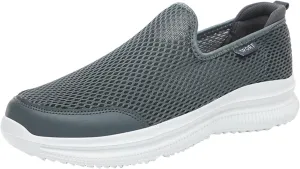 Fashion Summer Men Breathable Mesh Shallow Lace Up Casual Shoes Tops Mens Sneaker (Grey, 12.5)