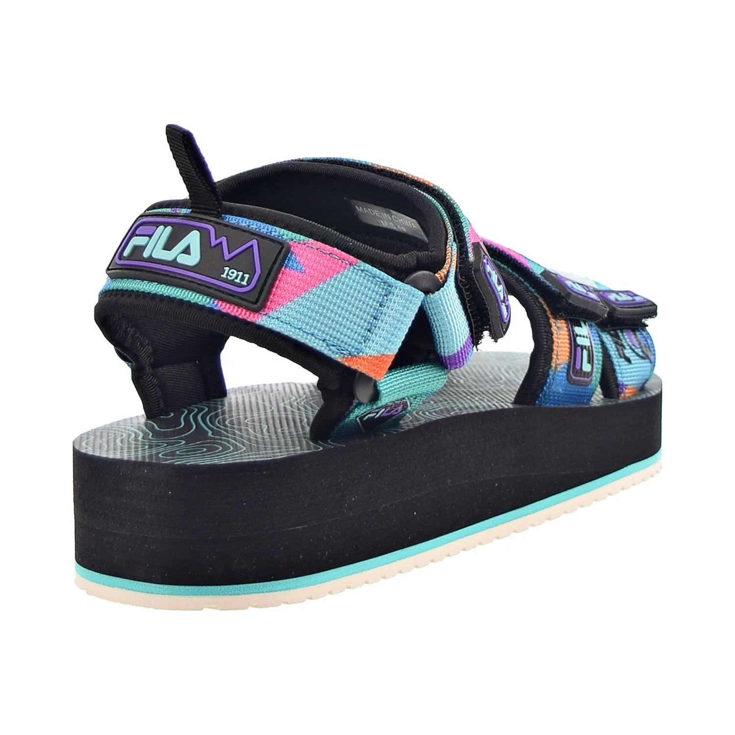 Fila Drifter DNS '90s Hiking Men's Sandals Black-Electric Purple-Red Orange