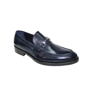 Firmani Ben Men's Shoes Navy Calf-Skin Leather Loafers (FIR1002)