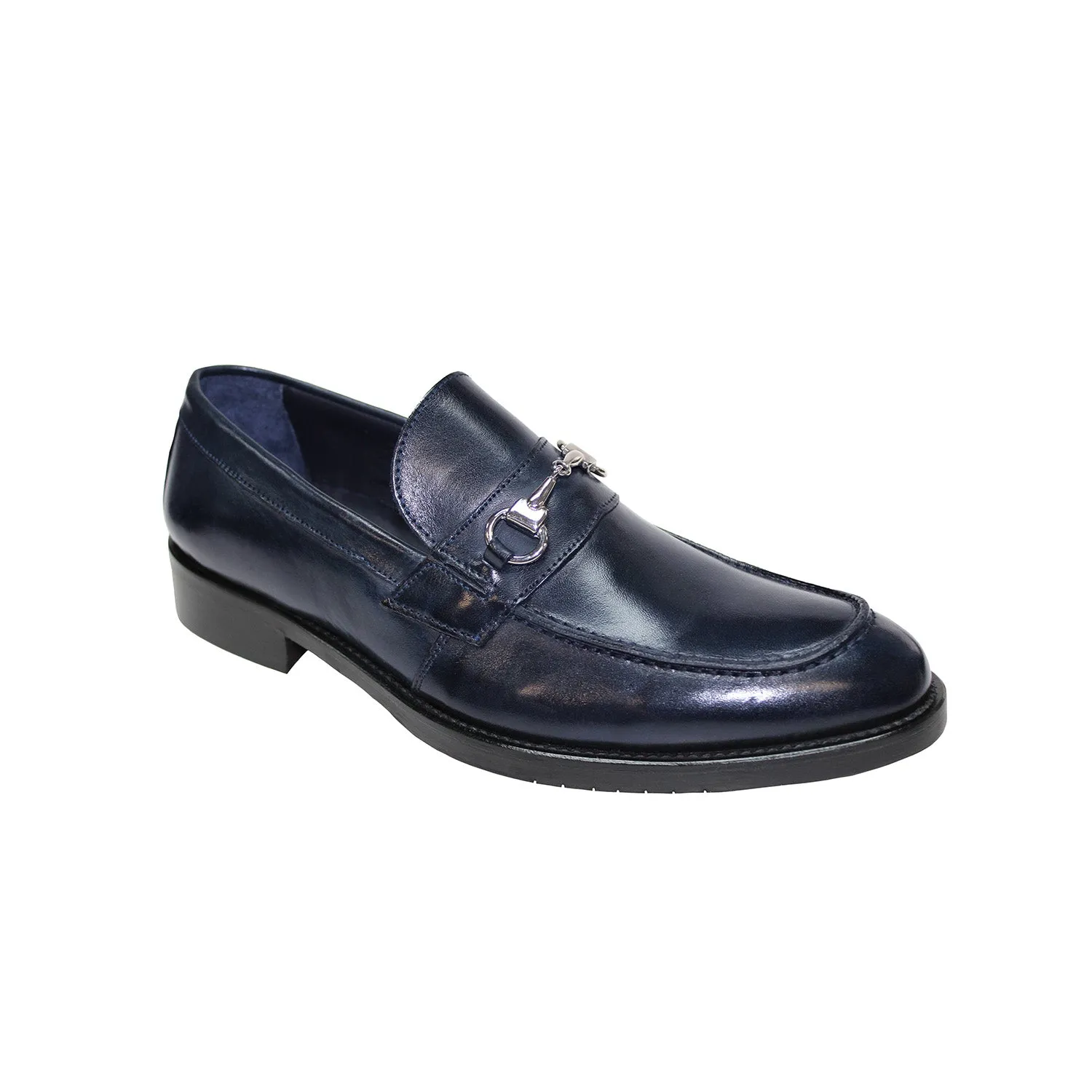 Firmani Ben Men's Shoes Navy Calf-Skin Leather Loafers (FIR1002)