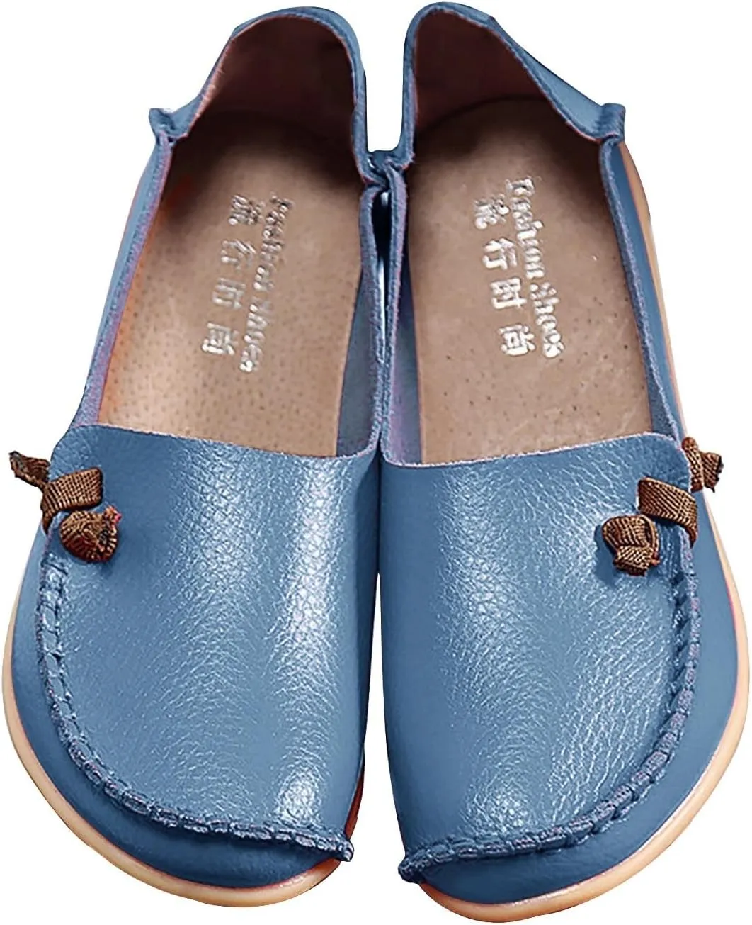 Flats Shoes Women Dressy Comfortable Work Loafers Shoes Wide Width Lightweight Soft Leather Moccasins Cute Walk Flats