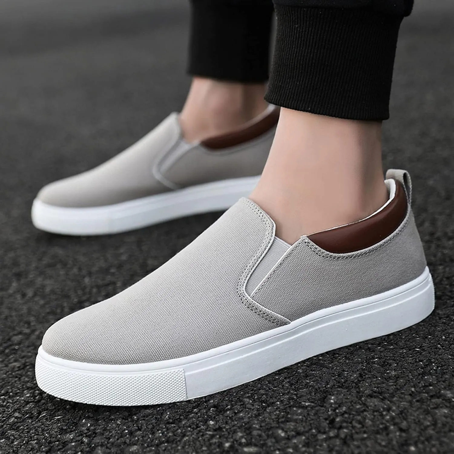 Foot Comfortable Men's Flat-Bottomed Fashionable Shoes Running Men's Sneaker Crease Shoes