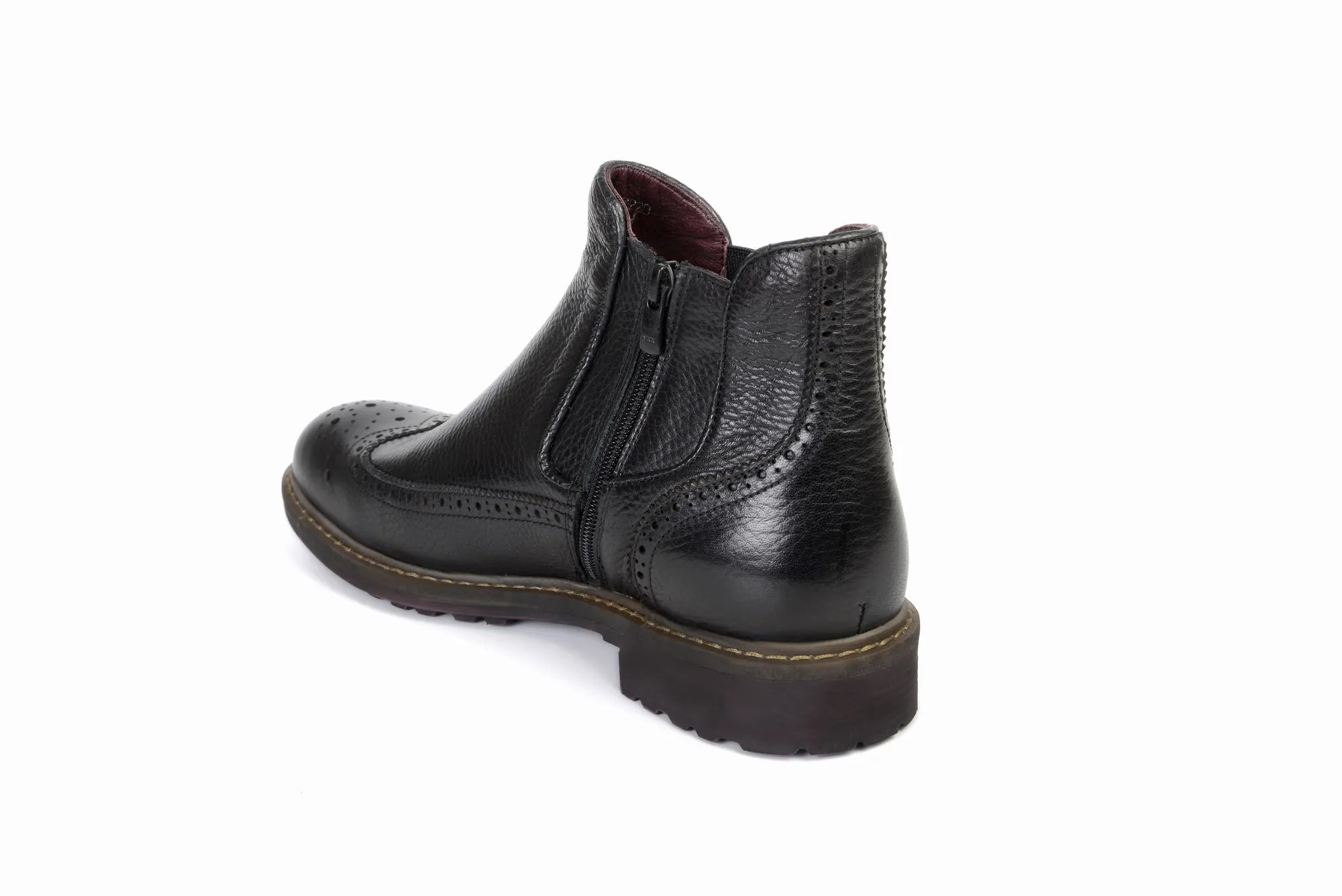 FOOT FEDERATION CHELSEA WINGTIP MENS BOOT BLACK