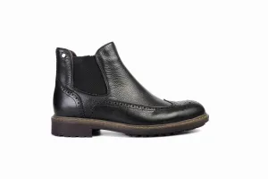 FOOT FEDERATION CHELSEA WINGTIP MENS BOOT BLACK