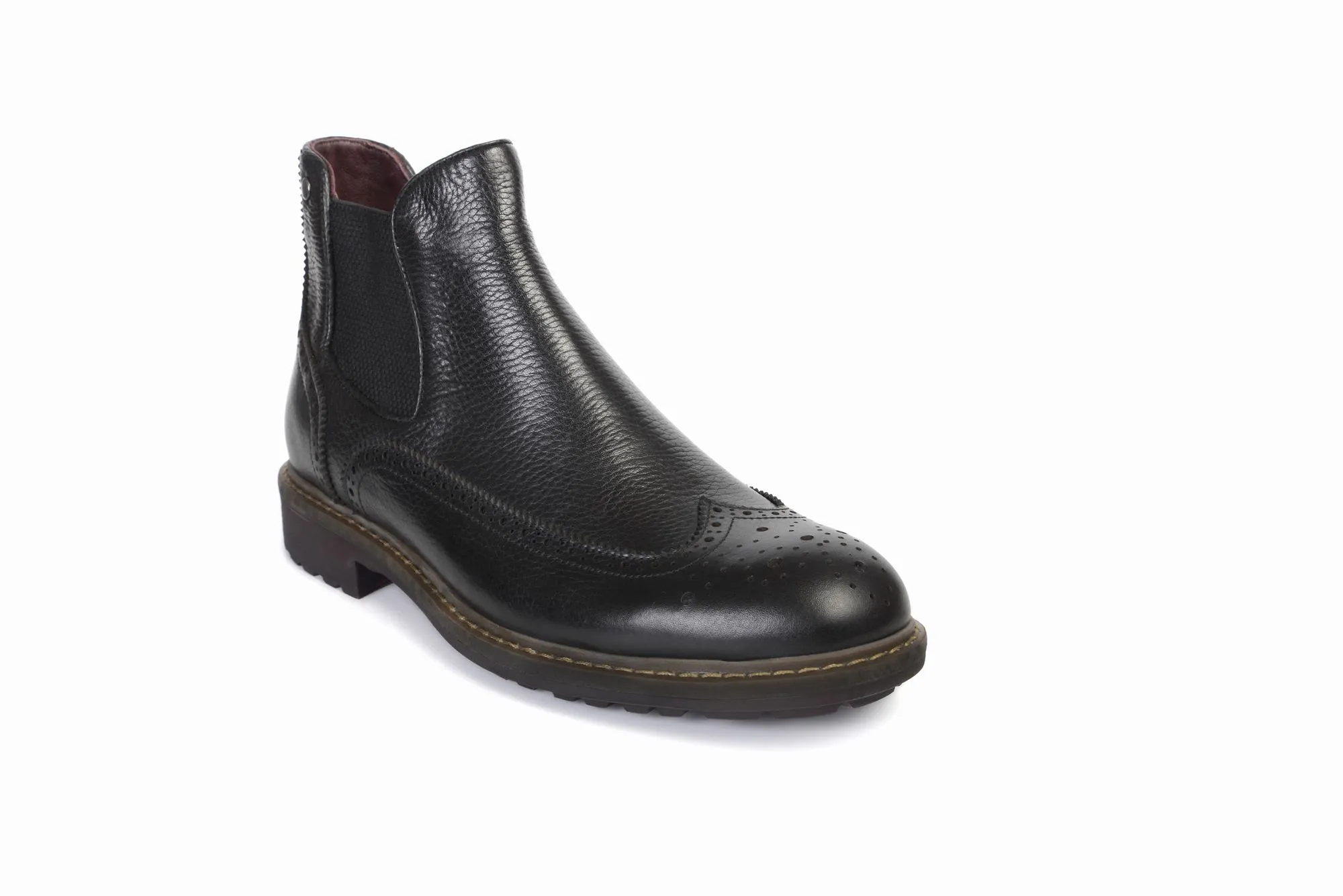 FOOT FEDERATION CHELSEA WINGTIP MENS BOOT BLACK