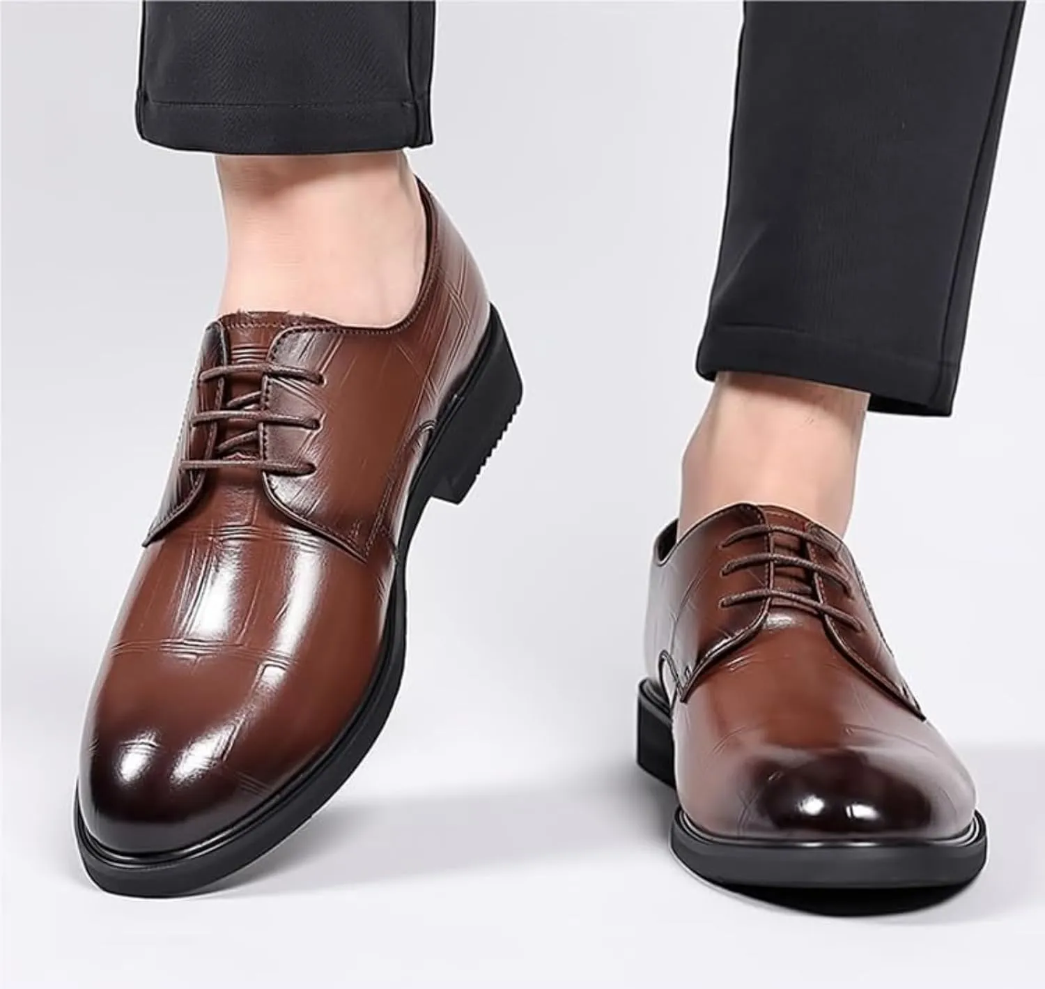 Formal Leather Shoes for Men Business Fashion Shoes Leather Men's Leisure Men's Leather Shoes Men's Classic Lace Up Oxfords Dress Shoes Faux Patent Leather Tuxedo New