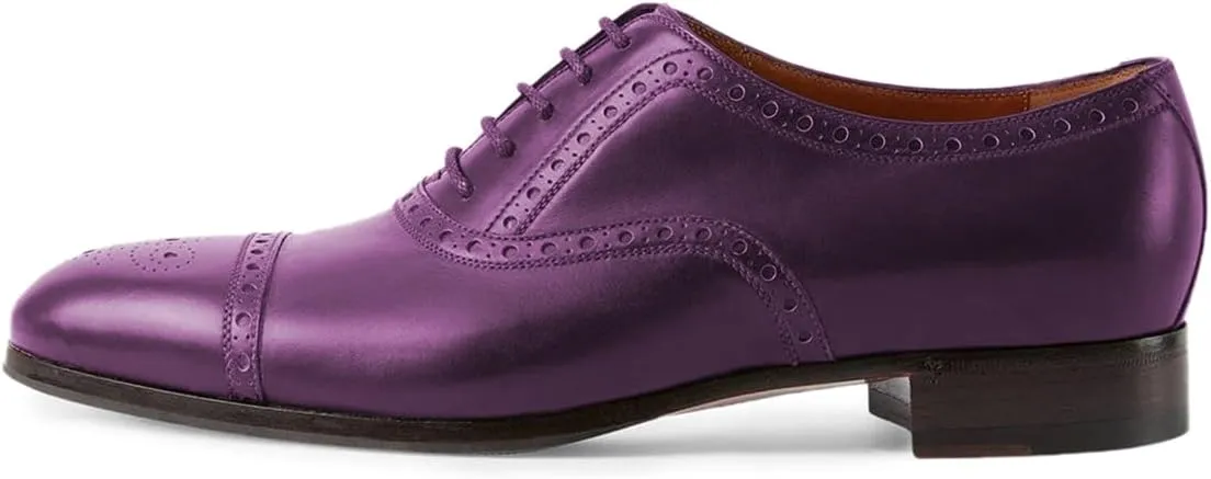 FOWT Men Fashion Cap Toe Low Heel Oxford Lace Up Casual Daily Walking Shoes Size 4-16 US