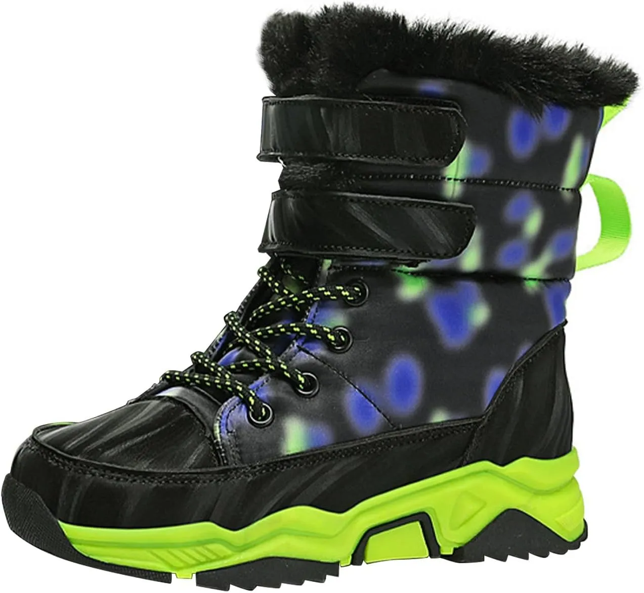 Fuzzy Booties For Childrens Winter Warm Open Toe Non Slip Boots Shoes Boys Kids Outdoor Non Slip Flat Shoes Fashion