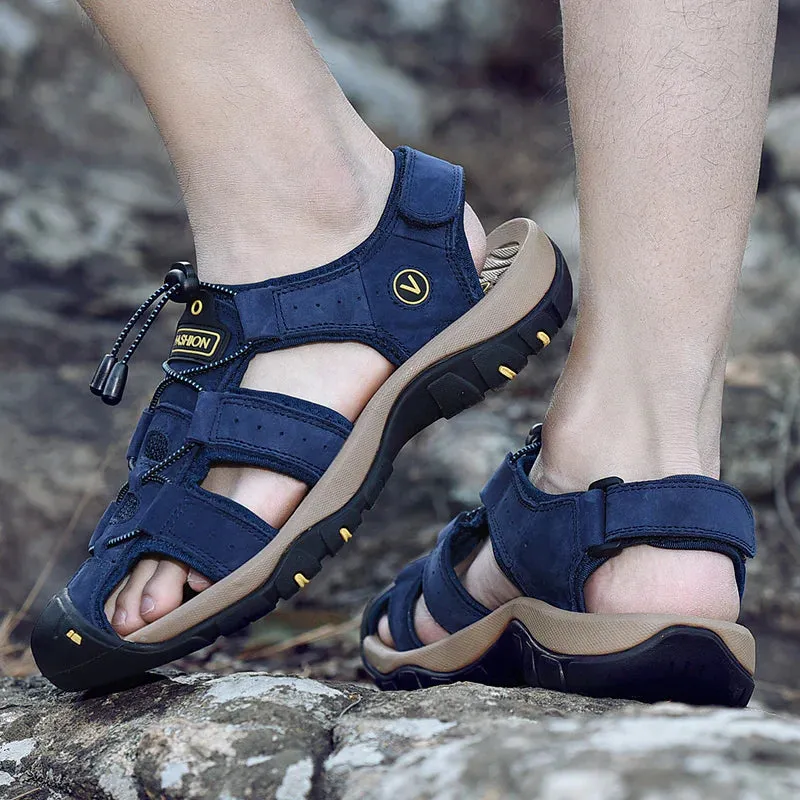 Genuine Leather Men's Casual Sandals Hiking