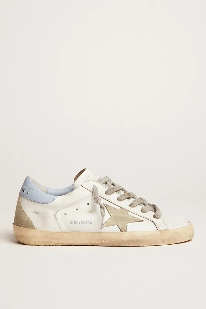 GG Superstar Leather Trainers in White and Powder Blue
