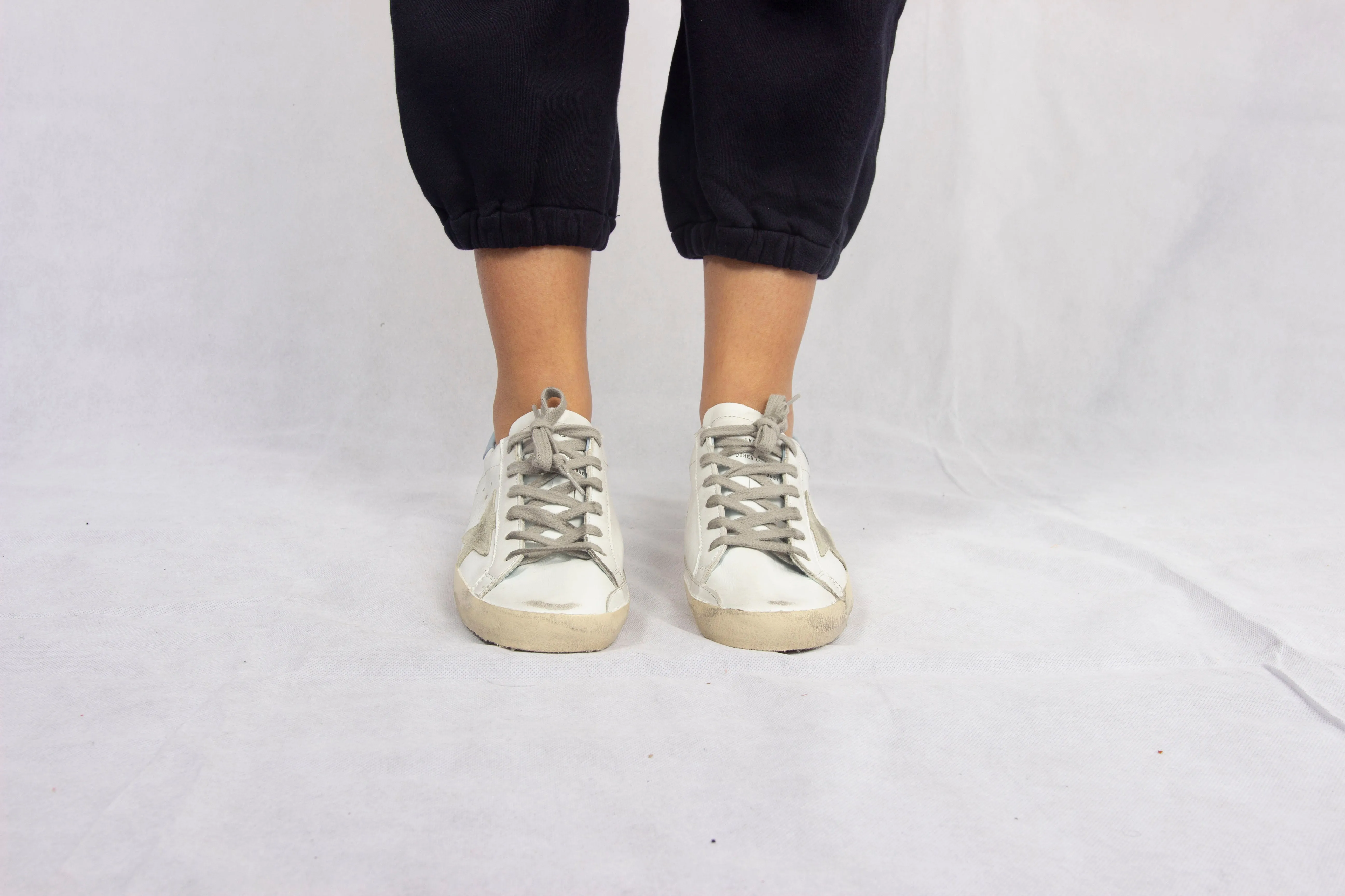 GG Superstar Leather Trainers in White and Powder Blue