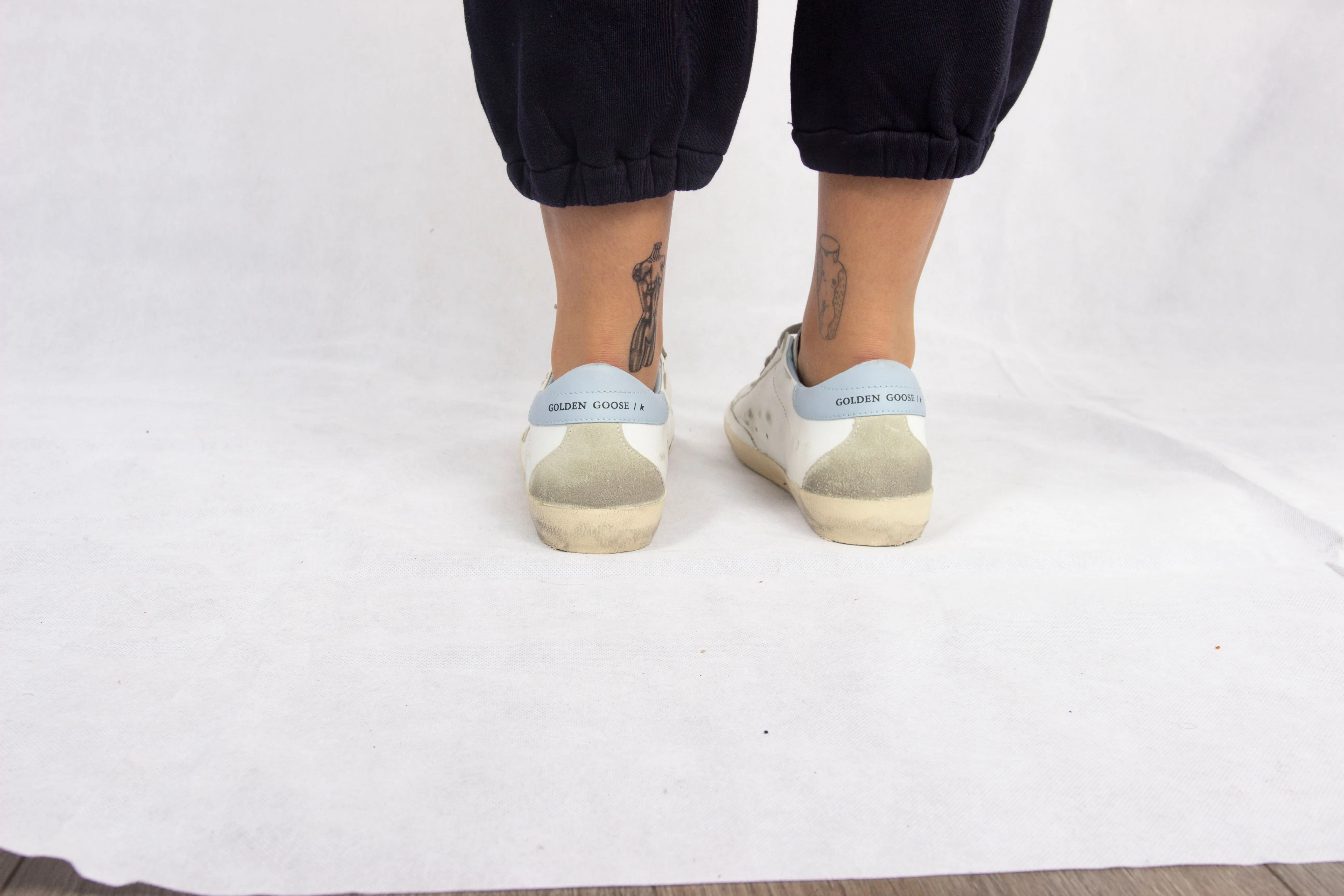 GG Superstar Leather Trainers in White and Powder Blue
