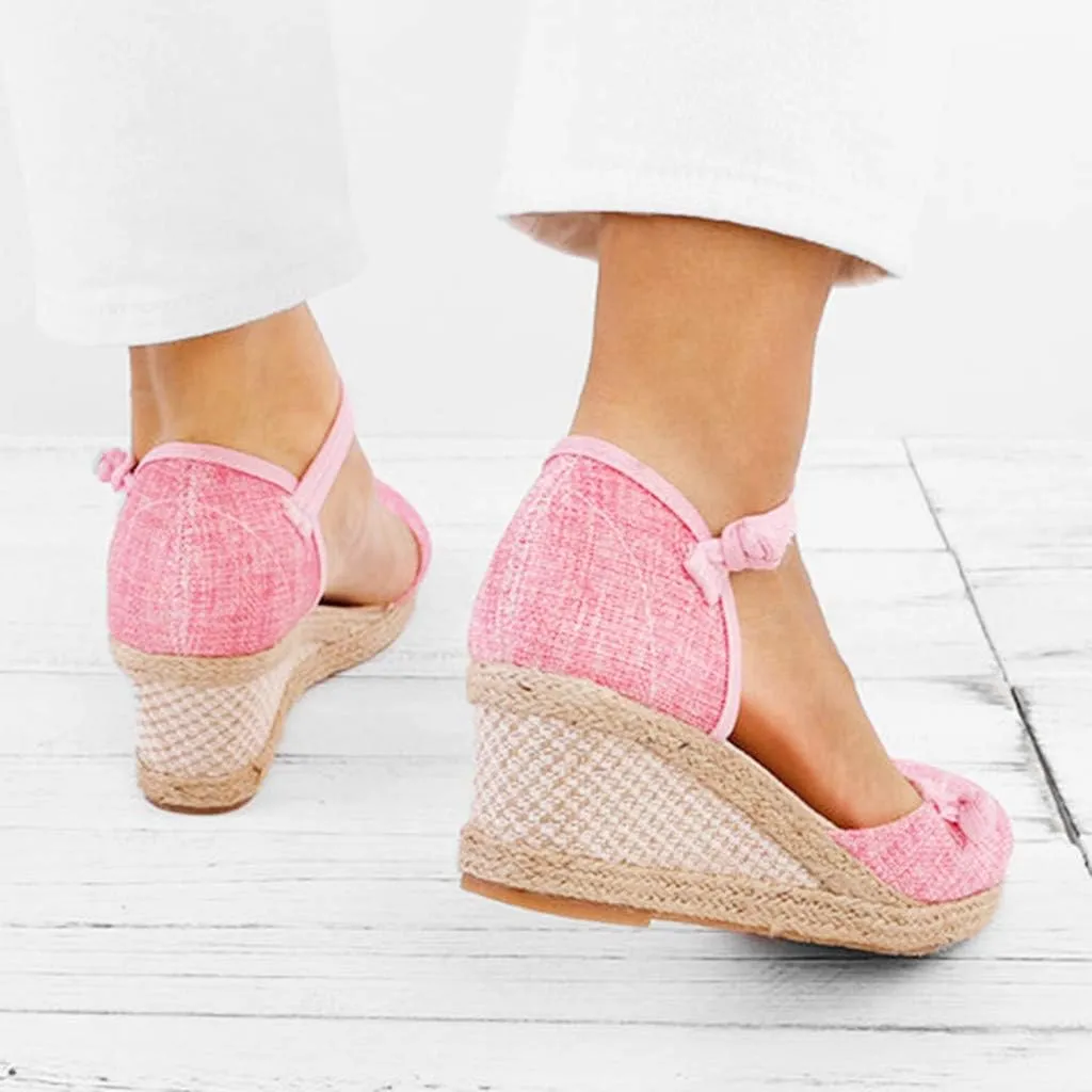 Gibobby Espadrille Wedge,Womens Wedges Sandals Espadrilles Platform Closed Toe Ankle Strap Slingback Summer Casual Sandals