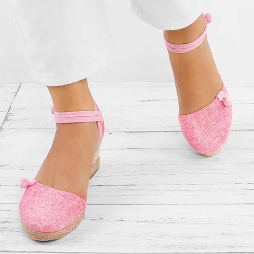 Gibobby Espadrille Wedge,Womens Wedges Sandals Espadrilles Platform Closed Toe Ankle Strap Slingback Summer Casual Sandals