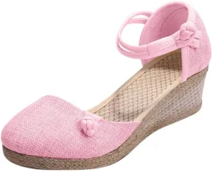 Gibobby Espadrille Wedge,Womens Wedges Sandals Espadrilles Platform Closed Toe Ankle Strap Slingback Summer Casual Sandals