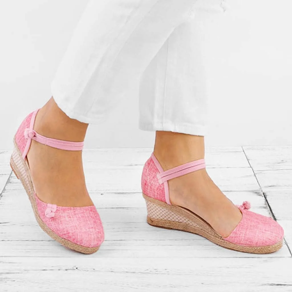 Gibobby Espadrille Wedge,Womens Wedges Sandals Espadrilles Platform Closed Toe Ankle Strap Slingback Summer Casual Sandals