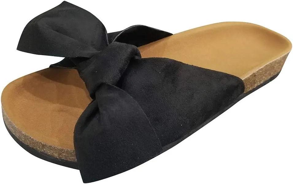Gibobby Platform Sandals for Women Summer,Womens Bows Flip Flops Flat Sandals Anti-Slip Casual Beach Thong Slipper