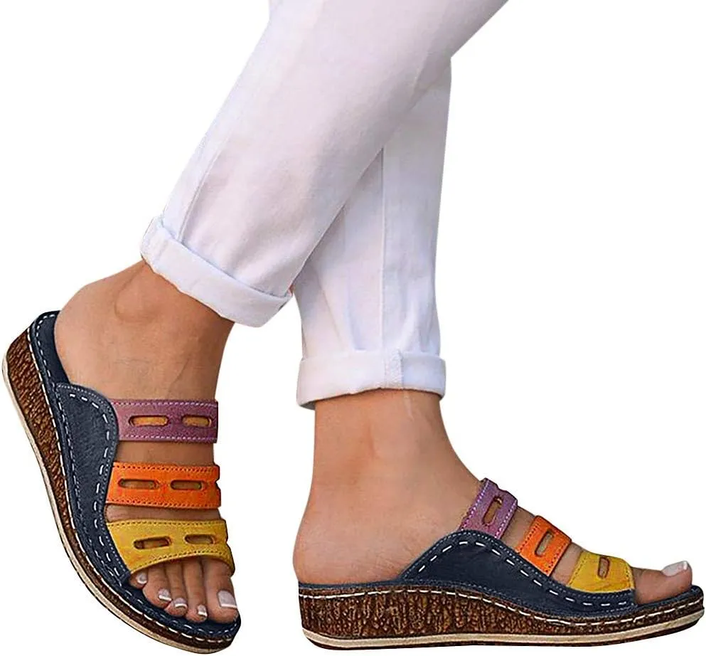 Gibobby Sandals for Women Wide Width,2019 Summer Comfy Platforms Sandals Shoes Beach Travel Shoe Casual Flip Flops Slippers