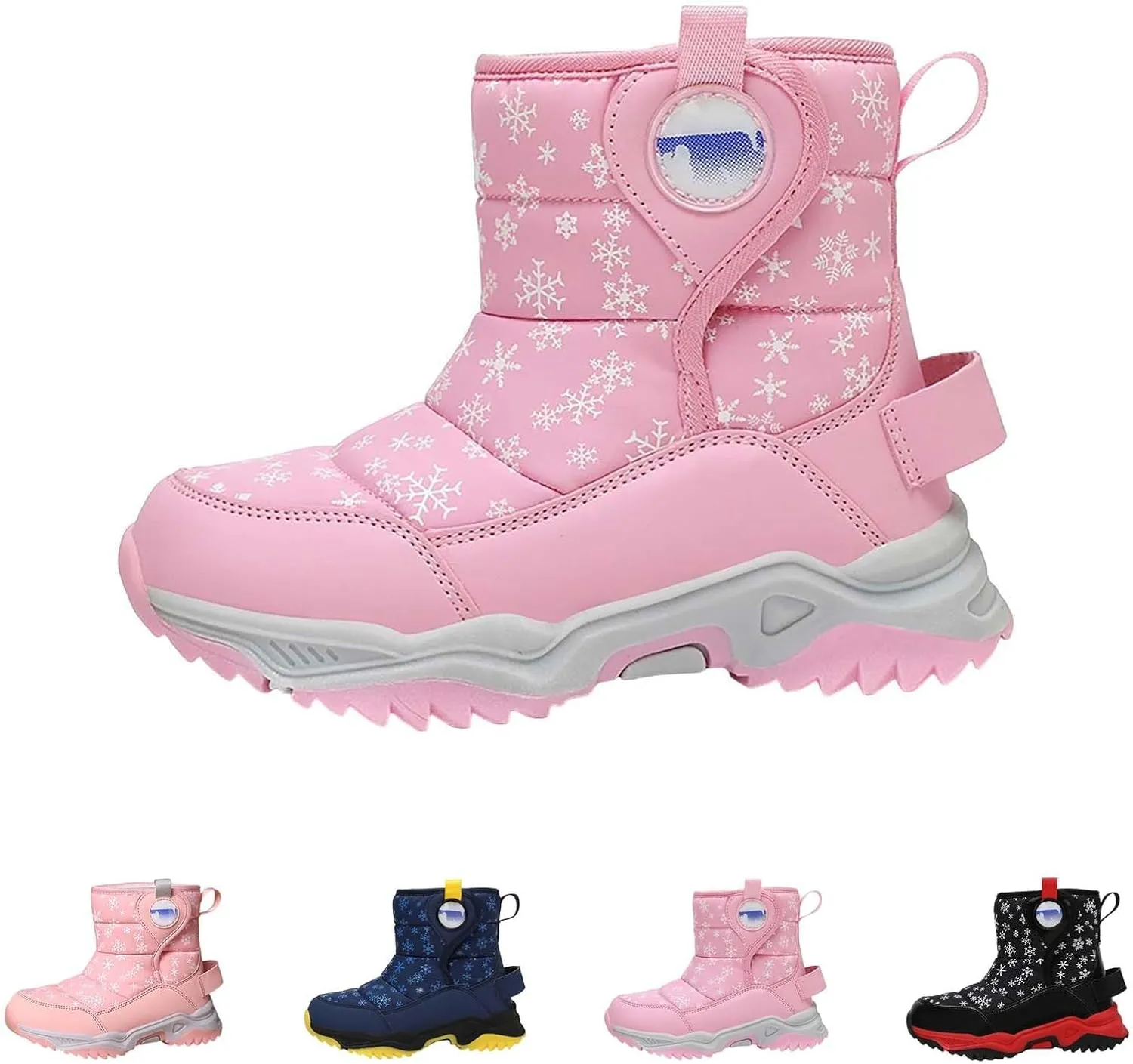 Girls Boys Snow Boots Outdoor Warm Comfortable Non Slip Mid Calf Padded Small Big Kids Winter Shoes Boots Girls Size 3