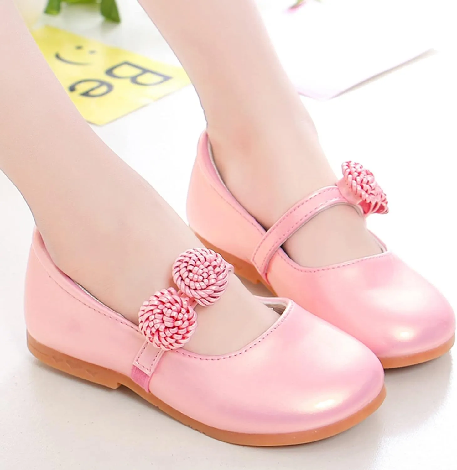 Girls Medium Children Shoes White Leather Shoes Bowknot Girls Princess Shoes Single Shoes Performance Jelly Shoes Girls