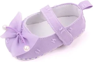 Girls Sandals Kids Bowknot Canvas Solid Color Lightweight Sock Shoes Children Princess Dress Shoes with Hook for Party