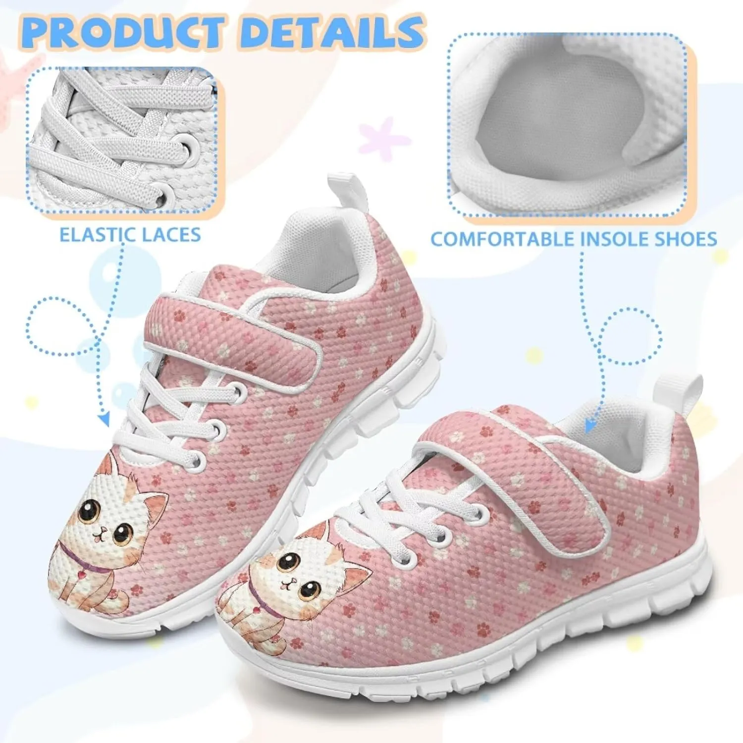 Girls Tennis Shoes Kids School Sneakers Trendy Running Athletic Shoes