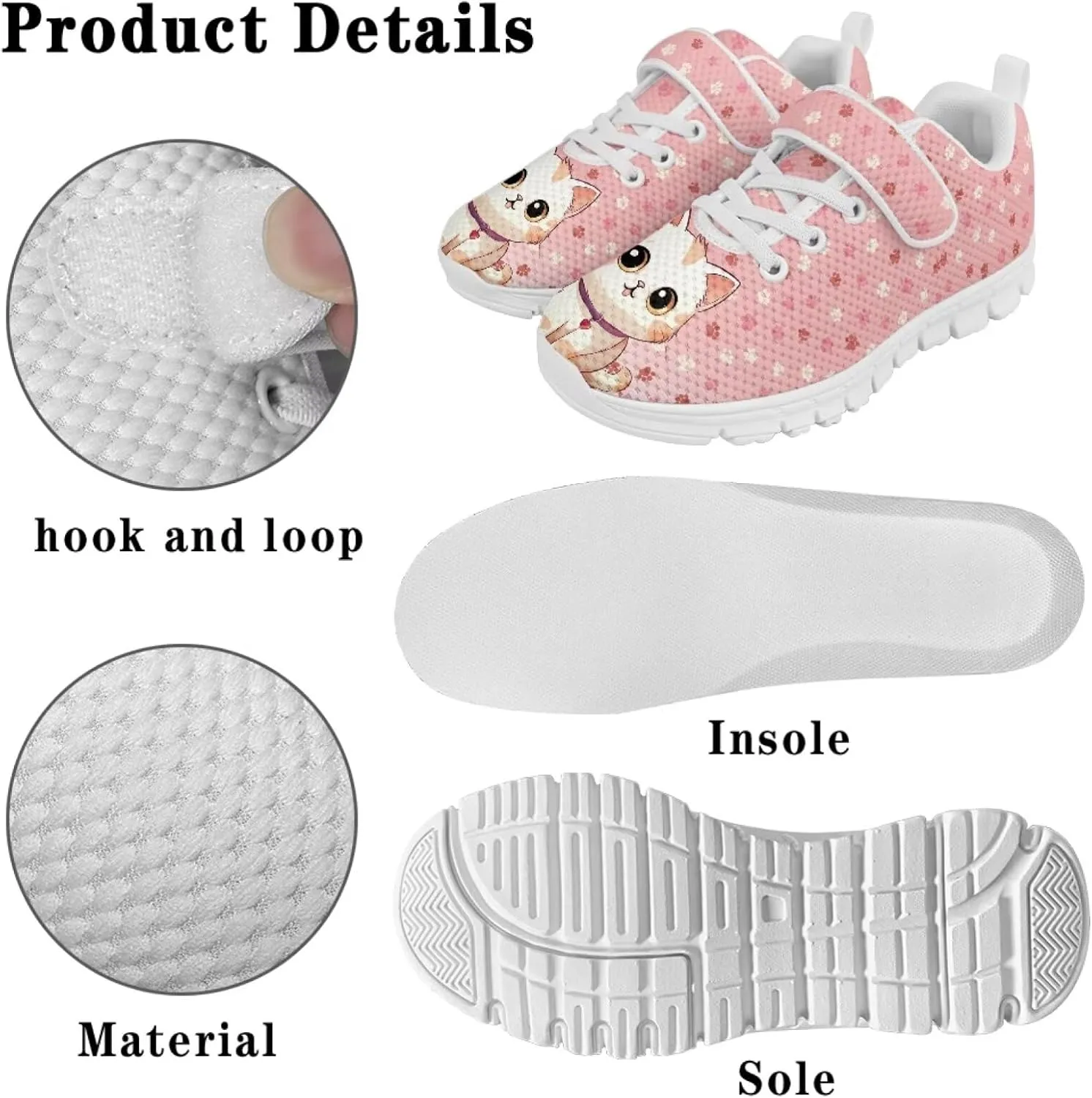 Girls Tennis Shoes Kids School Sneakers Trendy Running Athletic Shoes
