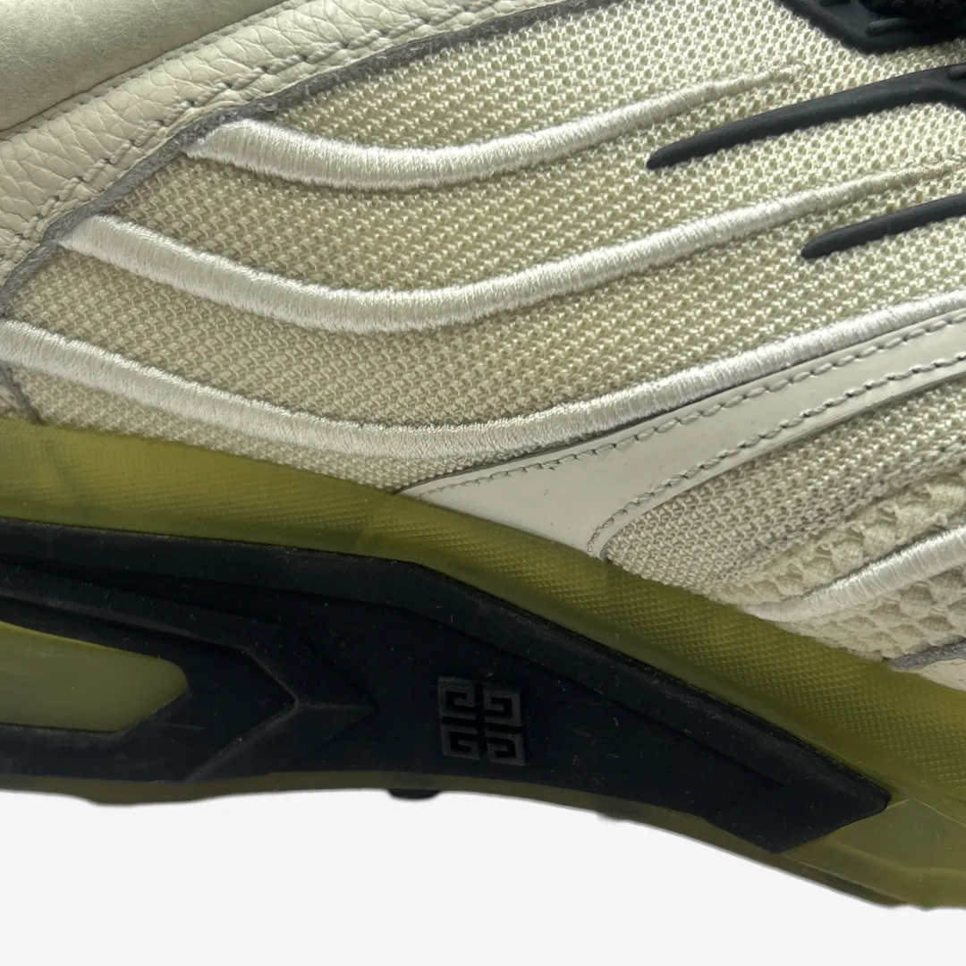 Givenchy men's beige leather and fabric sneakers with yellow sole