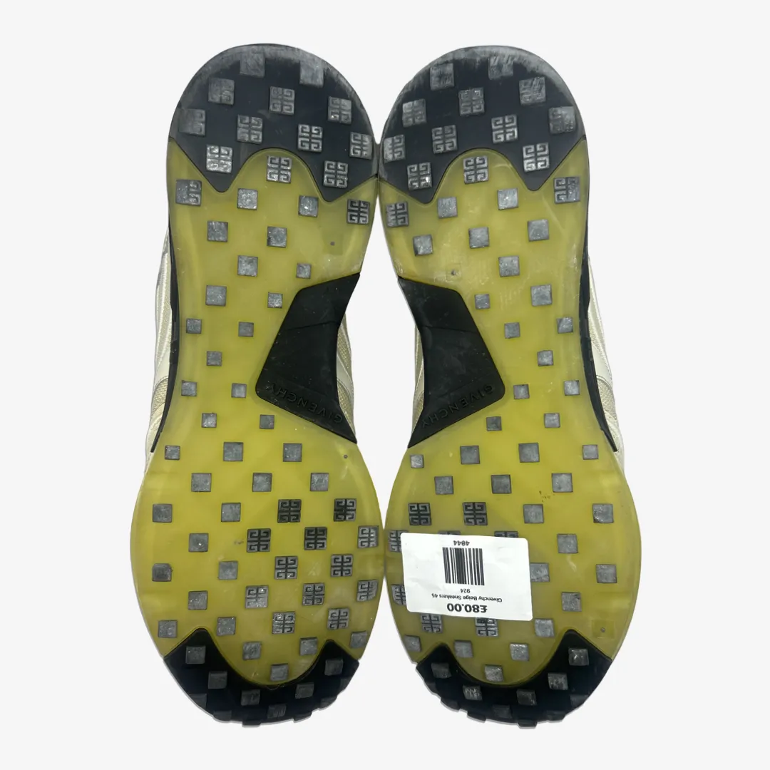Givenchy men's beige leather and fabric sneakers with yellow sole