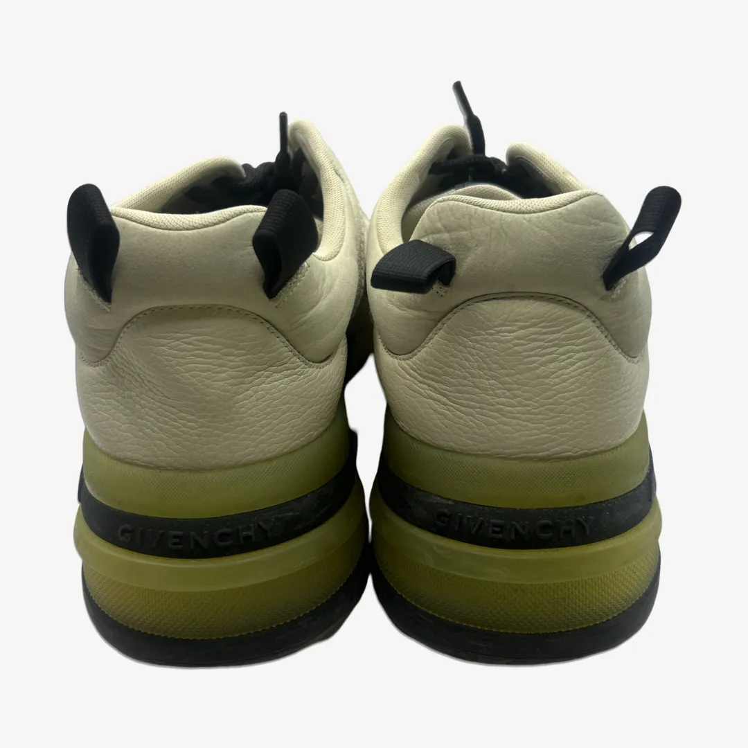 Givenchy men's beige leather and fabric sneakers with yellow sole