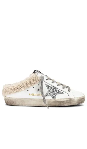 Golden Goose Superstar Sabot Shearling Sneaker in White